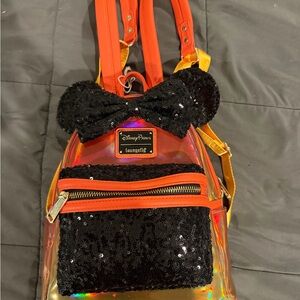 Loungefly Disney Halloween Gold and Black Sequin Backpack